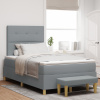 vidaXL Boxspring posteľ s matracom a lavicou svetlosivá 120x200 cm látka 3344289