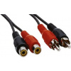 PremiumCord Kabel 2x Cinch-2x Cinch, M/F 5m kjackcmf2-5