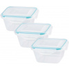 Dóza MagicHome Lunchbox, štvorcová, Clip, sada 3 ks, 0,6 lit., 13,5x13,5x7,5 cm