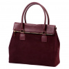 Dámska kožená kabelka cez rameno Luka 24-095 bordovej farby, bočná taška 37 x 31 x 15 cm