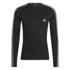 adidas Techfit 3 Stripe Long Sleeve pánske tričko Blck 3XL
