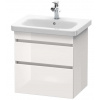 Duravit DuraStyle Umývadlová skrinka 61x58x45 cm, 2 zásuvky, lesklá biela DS648002222