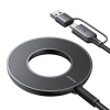 Magnetická nabíjačka Joyroom JR-WQM03, USB + USB-C, 1,2 m (čierna)