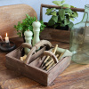 Chic Antique Drevený box s dvomi košíkmi