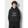 Bavlnená mikina adidas Originals Trefoil Hoodie pánska, čierna farba, s kapucňou, s nášivkou, IU2373