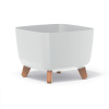 Plastový záhradný kvetináč s drenážnou vložkou Gracia Square White 29 x 29 x 22 cm PROSPERPLAST