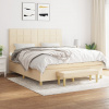 vidaXL Posteľný rám boxspring s matracom krémový 180x200 cm látka - Krémová - 8124-149891