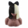 Parochňa sia dlhé vlasy 35 cm biela čierna W1 (Parochňa sia dlhé vlasy 35 cm biela čierna W1)