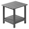 Vevor Bočný stolík do exteriéru, dvojvrstvový hdpe, 450×380×440 mm, šedý HWBZHDPEJXZMOR2RE001V0