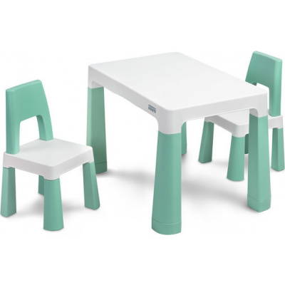 Detský set stolček s 2 kresielkami Toyz MONTI mint
