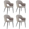 tectake 405542 kreslo sachel, zamatový vzhľad, čalúnené, 120 kg - taupe, sada 4 ks