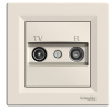 Schneider Electric Asfora Anténová zásuvka koncová, TV + R, termoplast, krémová, EPH3300123