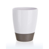 BRILANZ Téglik na kefky plastový oválny 8,8 x v 11 cm, bielo-sivý