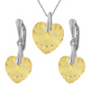 Nádherný set Swarovski elements srdce zlatý GOLDEN SHADOW 14mm