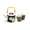 JPN konvička Art Deco&Flowers na čaj 600 ml + 2 šálky