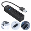 Adaptér Hub Orico USB na USB 3.0 + 3x USB 2.0 (čierny)