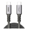 Kábel DEKO USB typ C - USB typ C 0,3 m strieborný