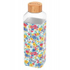 Quokka Storm, Sklenená fľaša so silikónovým povrchom Ditsy Floral, 700ml, 40026