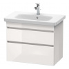 Duravit DuraStyle Umývadlová skrinka 61x73x45 cm, 2 zásuvky, lesklá biela DS648102222