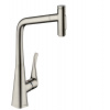 HansGrohe M71 - Drezová batéria Metris Select s výsuvnou spŕškou, vzhľad nerezový 73820800