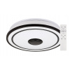 Rabalux Čierne stropné LED svietidlo Nikolaus 395mm 24W RGB + CCT s DO a reproduktorom 71030