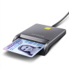 AXAGON CRE-SM3T, USB-A FlatReader čítačka kontaktných kariet Smart card (eObčanka), kábel 1.3m CRE-SM3T