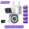 Kupolová (dome) IP kamera G-VISION DVOJITÝ OBJEKTÍV DVE INFRAČERVENÉ KAMERY QHD 4MPX 8 Mpx