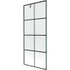 Mexen Next vaňová zástena 1-krídlová 80 x 150 cm, čierna mriežka, gun gray brúsený - 895-080-000-00-77-66