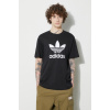 Bavlnené tričko adidas Originals Trefoil pánske, čierna farba, s potlačou, IU2364