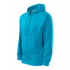 Malfini TRENDY ZIPPER 410 Mikina pánska XL, Tyrkysová