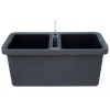 Plastia Truhlík samozavlažovací Berberis DUO plastový antracitový - 80x39x35cm