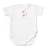 Baby Nellys Dojčenské rebrované body s gombíkmi kr. rukáv, Girl - biele 86 (12-18m)