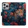 Flip pouzdro iSaprio na mobil Honor 400 Lite - Flower Jaguar 02 s kapsičkami na karty (Knížkové flipové pouzdro iSaprio pro mobil Honor 400 Lite - Flower Jaguar 02 - elegantní obal s kapsami, stojánke