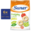 Sunar detské krupky jablečné prstýnky 6 x 50 g