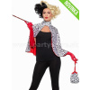 Cruella súprava 4 dielna - DELUXE DE VIL - pelerína, kabelka, rukavičky, špička