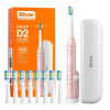 Bitvae Sonická zubná kefka so súpravou špičiek, držiakom a puzdrom D2 (ružová) D2Pink+holder+case
