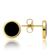 MINET JMG0304BGE00 Elegantné zlaté náušnice s ónyxom Au 585/1000 1,65 g