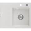 Mexen Ben, 1-komorový granitový drez 600x500x190 mm, pravý + chrómový sifón, biela, 6523605000-20