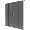 Mexen Velar L Duo, 2-krídlová posuvná vaňová zástena 140 x 150 cm, 8mm šedé sklo, brúsená oceľ, 896-140-003-42-97