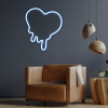 LED neon - Roztápajúce Srdce 40x35cm Farba neónu: 15 Modrá, Orez neónu: Cut to Shape (výrez do tvaru)