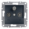Schneider Electric Asfora Anténová zásuvka koncová, TV + R + SAT, termoplast, antracit, EPH3500171