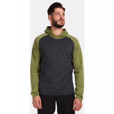 Kilpi MOSEO-M Pánsky vlnený sveter s kapucňou UM0205KI Zelená S