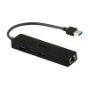 i-tec USB HUB ADVANCE/ 3 porty/ USB 3.0/ Gigabit Ethernet adaptér (RJ45)/ slim/ černý U3GL3SLIM
