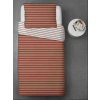 Bavlnené obliečky - pásiky škorica, Vankúš - 90 x 70 cm, Paplón - 220 x 140 cm