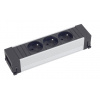 Power Frame 3xUTE 230V, 0.2m kábel 1.5 mm², GST18, hliník/čierny