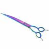 Geib Entree Blue Titan Curved Scissors - kvalitné zakrivené nožnice s jednostranným mikrorezom a titánovým povrchom - Veľkosť: 9
