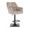 LuxuryForm DESIGN Barová stolička AMALFI VELUR na čiernej hranatej podstave - latte