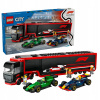 Stavebnica LEGO CITY 60445 F1 Kamión s pretekárskymi autami RB20 a AMR24