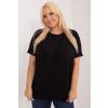 PLANETA-MODY Čierne basic tričko, Veľkosť UNI (plus size)