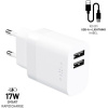 FIXED nabíjačka s USB-A/Lightning káblom, 1 m, MFi, 17W, biela FIXC17N-2UL-WH